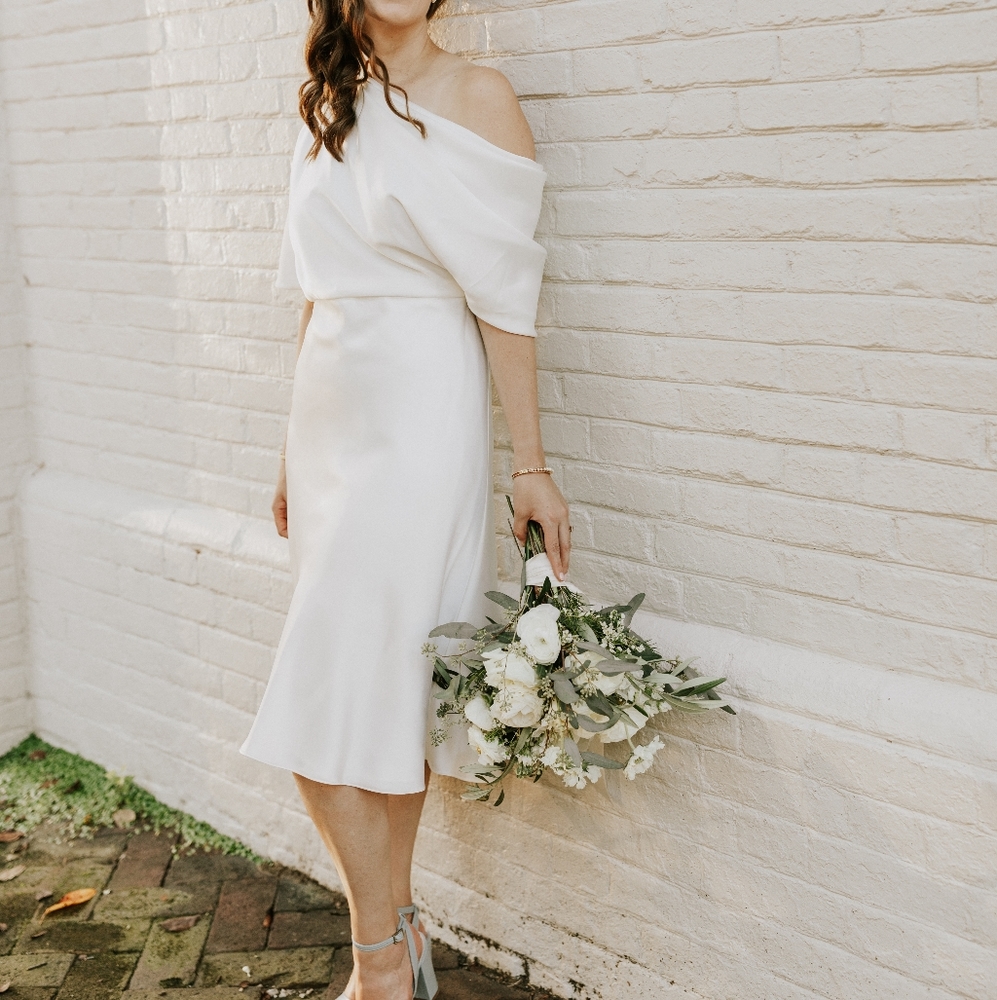 Amsale Little White Dress Size 8